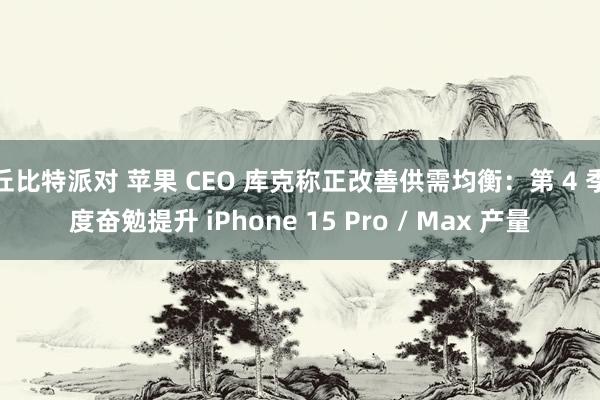 丘比特派对 苹果 CEO 库克称正改善供需均衡：第 4 季度奋勉提升 iPhone 15 Pro / Max 产量