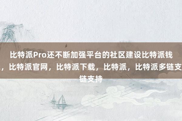 比特派Pro还不断加强平台的社区建设比特派钱包，比特派官网，比特派下载，比特派，比特派多链支持