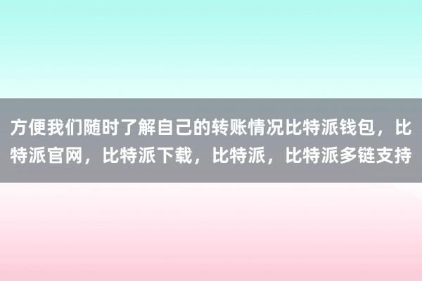 方便我们随时了解自己的转账情况比特派钱包，比特派官网，比特派下载，比特派，比特派多链支持