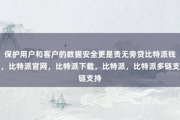 保护用户和客户的数据安全更是责无旁贷比特派钱包，比特派官网，比特派下载，比特派，比特派多链支持