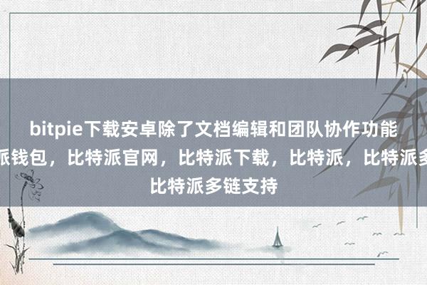 bitpie下载安卓除了文档编辑和团队协作功能外比特派钱包，比特派官网，比特派下载，比特派，比特派多链支持