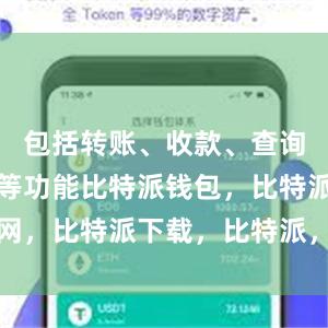 包括转账、收款、查询交易记录等功能比特派钱包，比特派官网，比特派下载，比特派，比特派多链支持