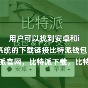 用户可以找到安卓和iOS手机系统的下载链接比特派钱包，比特派官网，比特派下载，比特派，比特派多链支持